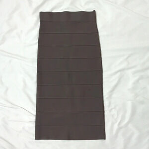 BCBGMAXAZRIA Leger Knit Bandage Pencil Skirt, Color Dark Fatigue Size XXS